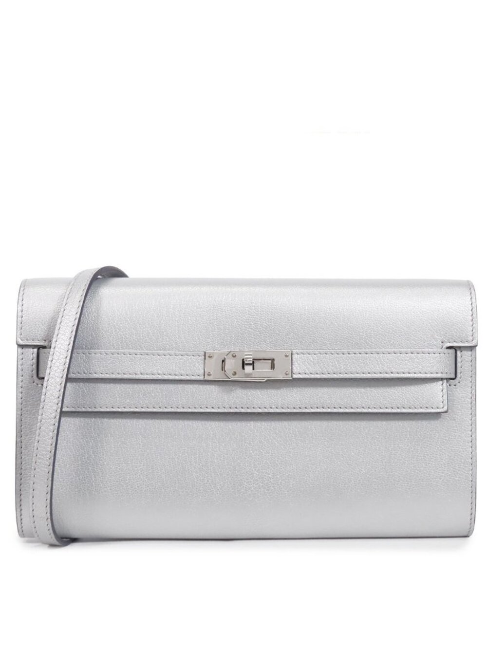 Hermes Kelly Wallet Long to Go Argent Silver Chevre
